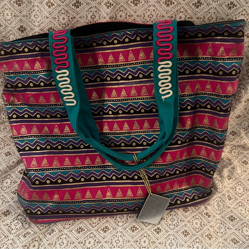Laurel Burch - Fantasticats - Cat Canvas Tote Bag - Excellent Condition - Picture 5 of 8